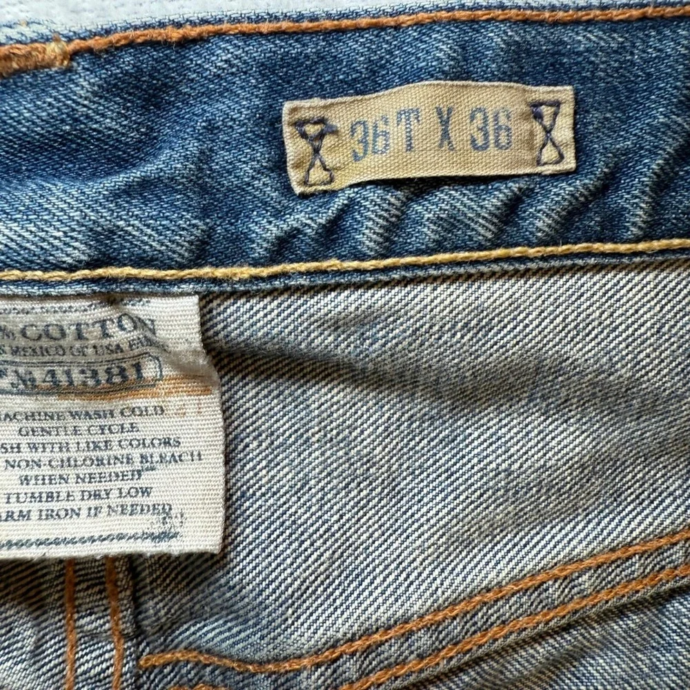 Vintage Polo Ralph Lauren Jeans 36x30 Classic Fit Y2K Distressed Denim USA